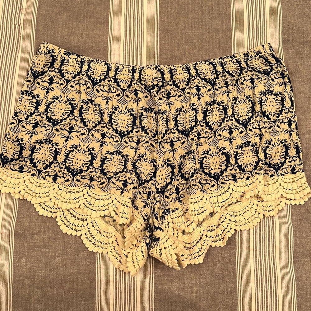 Blue and off white shorts. Size large. Worn once.